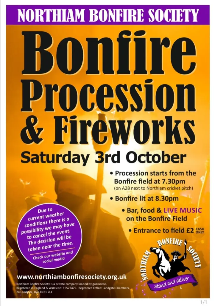 Northiam Bonfire Procession & Fireworks